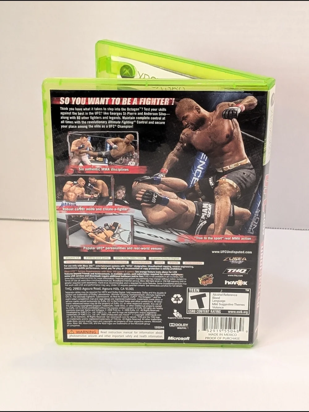 Microsoft Xbox 360 _ UFC 2009 Undisputed _ With Manual